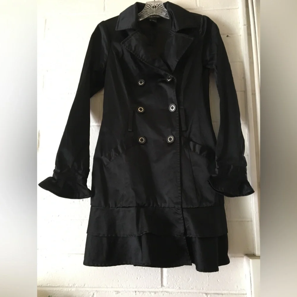 Rampage Elegant Black Double-Breasted Women's Coat - Picture 14 of 14